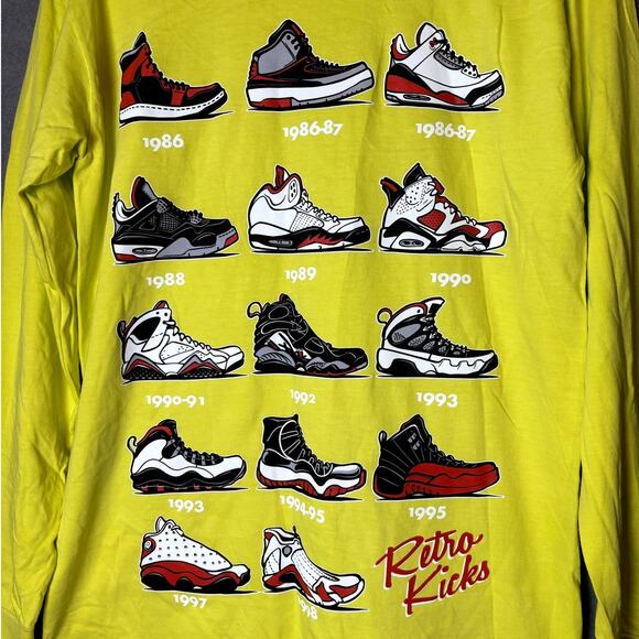 Michael Jordan Retro Basketball Sneaker Long Sleeve Pullover Shirt M - Picture 2 of 3